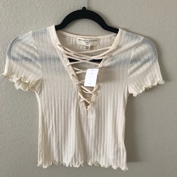 Project Social T Lace-Up Tee in Taupe - Picture 4 of 4